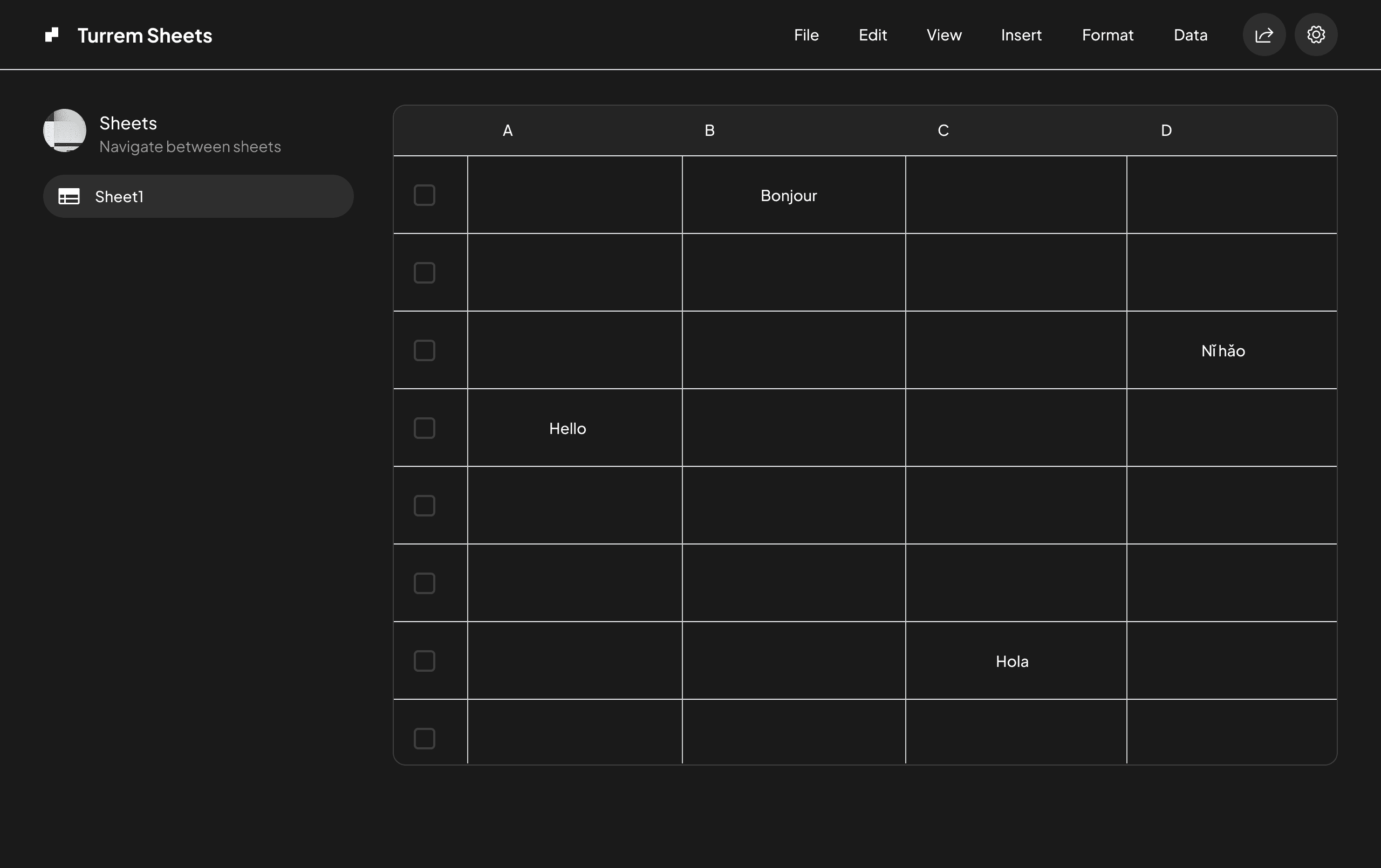 McCoy Sheets Interface